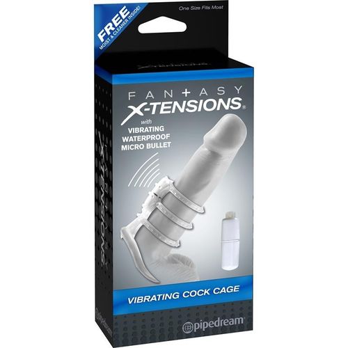 FANTASY X-TENSIONS VIBRATING COCK CAGE CLEAR