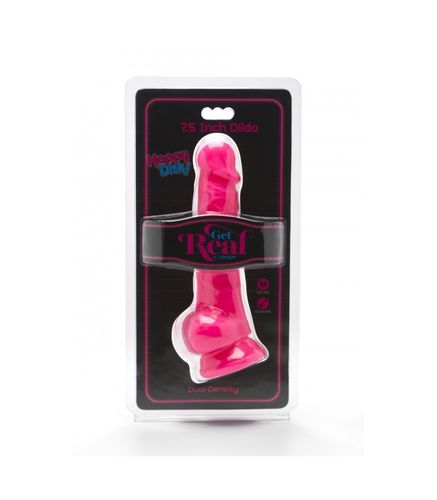HAPPY DICKIS DILDO WITH BALLS 7.5 INCHES ROSA
